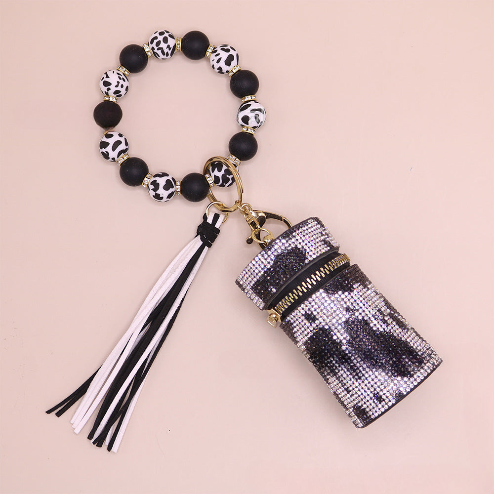 Wholesale Lipstick Bag Beaded Bracelet Keychain